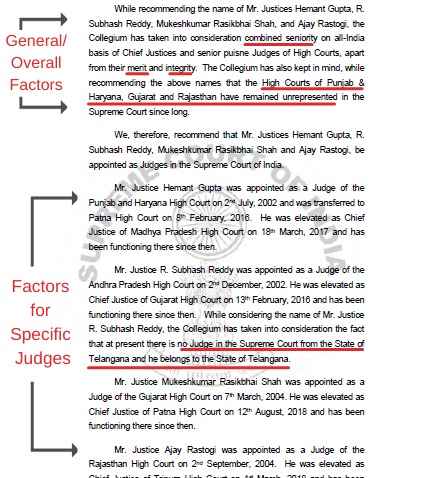 Collegium's 13 Resolutions Recommending SC Judges - Supreme Court Observer